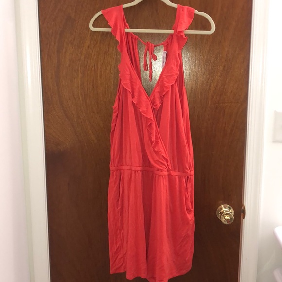JustFab Other - JustFab 100% 1X Orange Cotton Romper, swim coverup